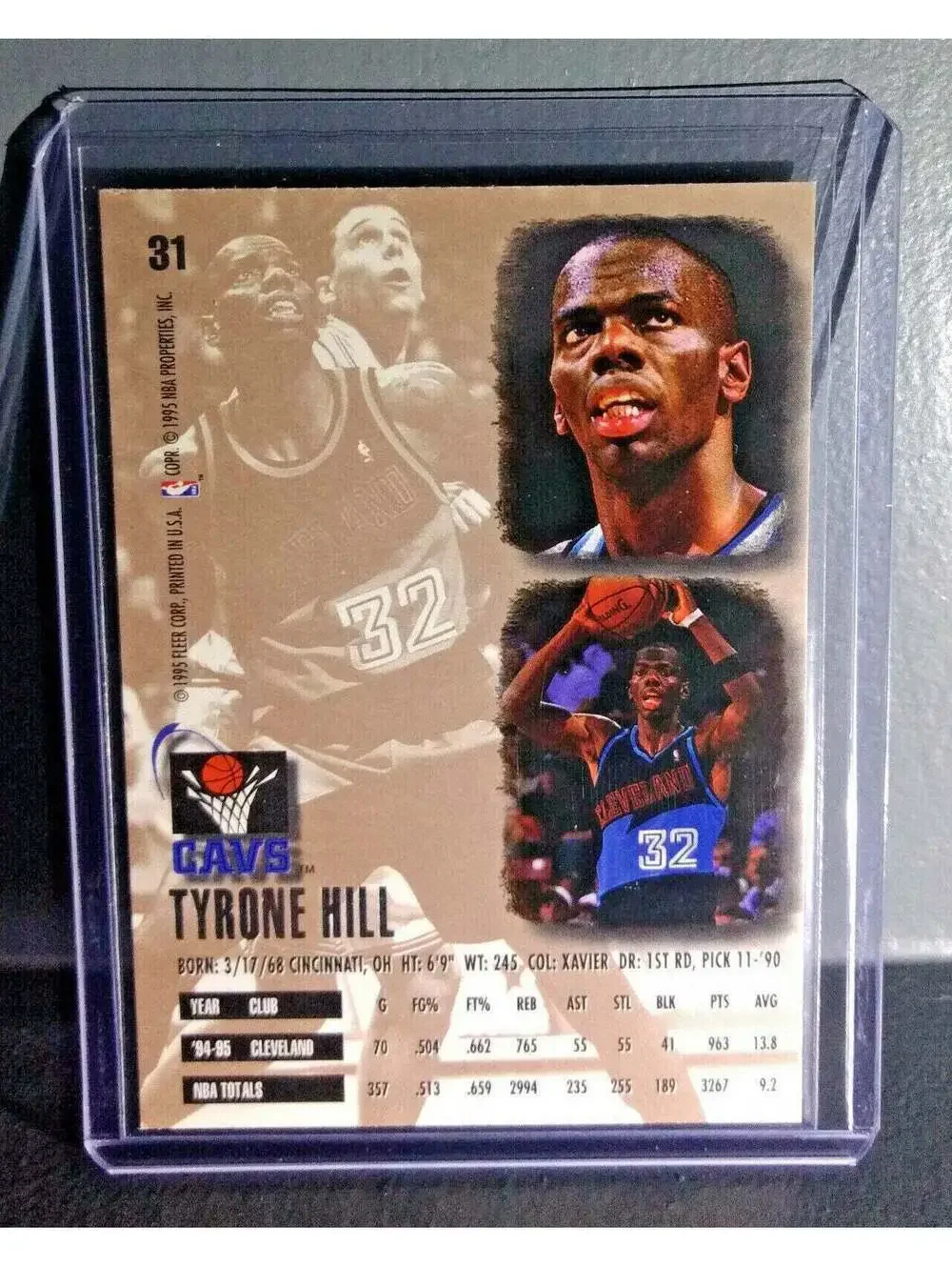 1995-96 Tyrone Hill Fleer Ultra #31 Basketball Card